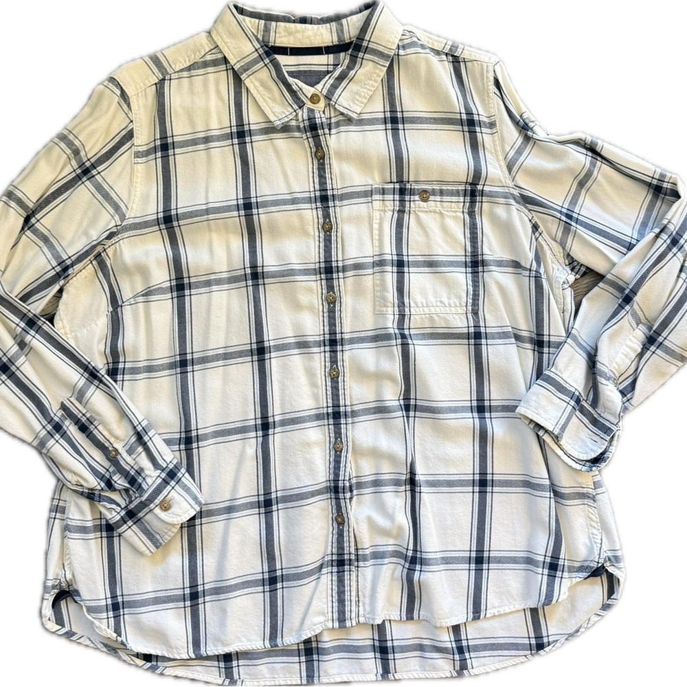 L.L. Bean Navy and White Stripe Shirt